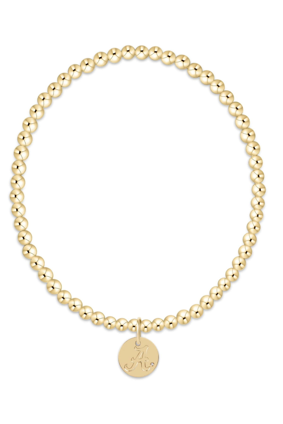 eGirl eCollegiate Classic Gold 3mm Bracelet - Alabama Disc enewton