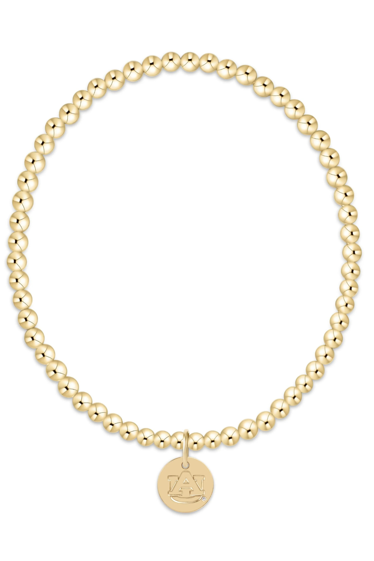 eCollegiate Classic Gold 3mm Bracelet - Auburn Disc enewton