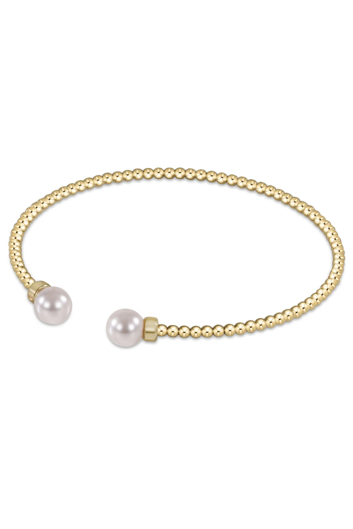 Classic Gold 2mm Bead Cuff - Pearl | enewton enewton