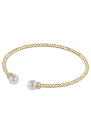 Classic Gold 2mm Bead Cuff - Pearl | enewton enewton