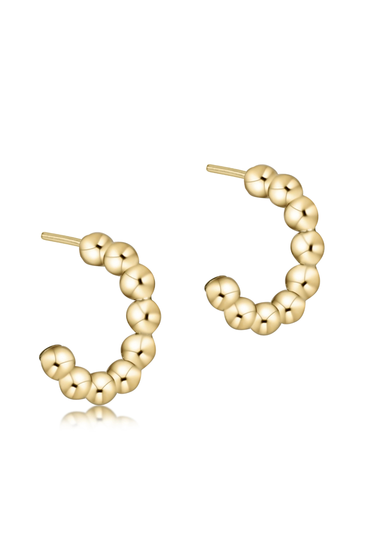 Beaded Classic 1" Post Hoop - 4mm Gold | enewton enewton
