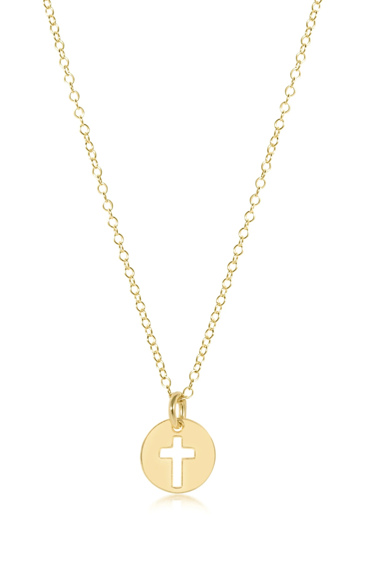 16" Necklace Gold - Blessed Small Gold Disc | enewton enewton