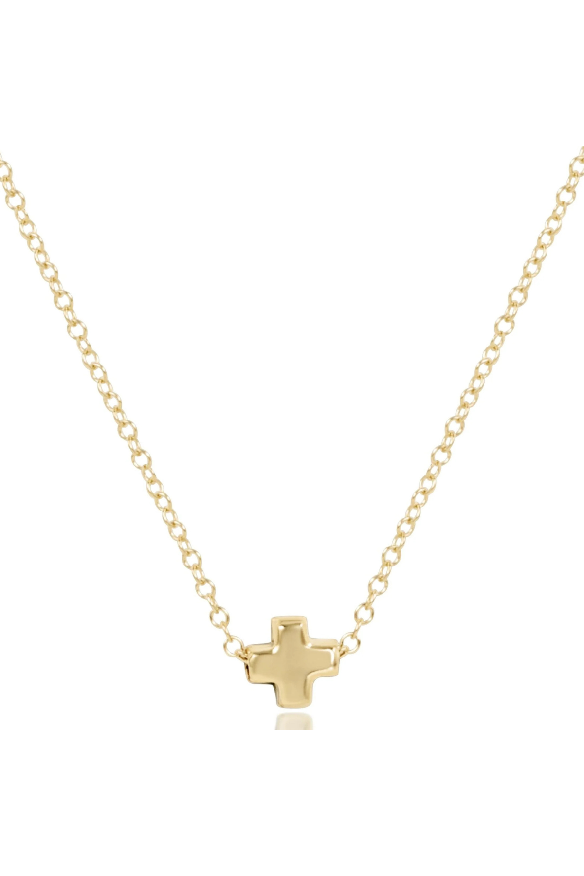 16" Necklace Gold - Signature Cross Small Gold | enewton enewton
