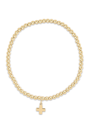 Classic Gold 3mm Bracelet - Signature Cross Gold Charm | enewton enewton