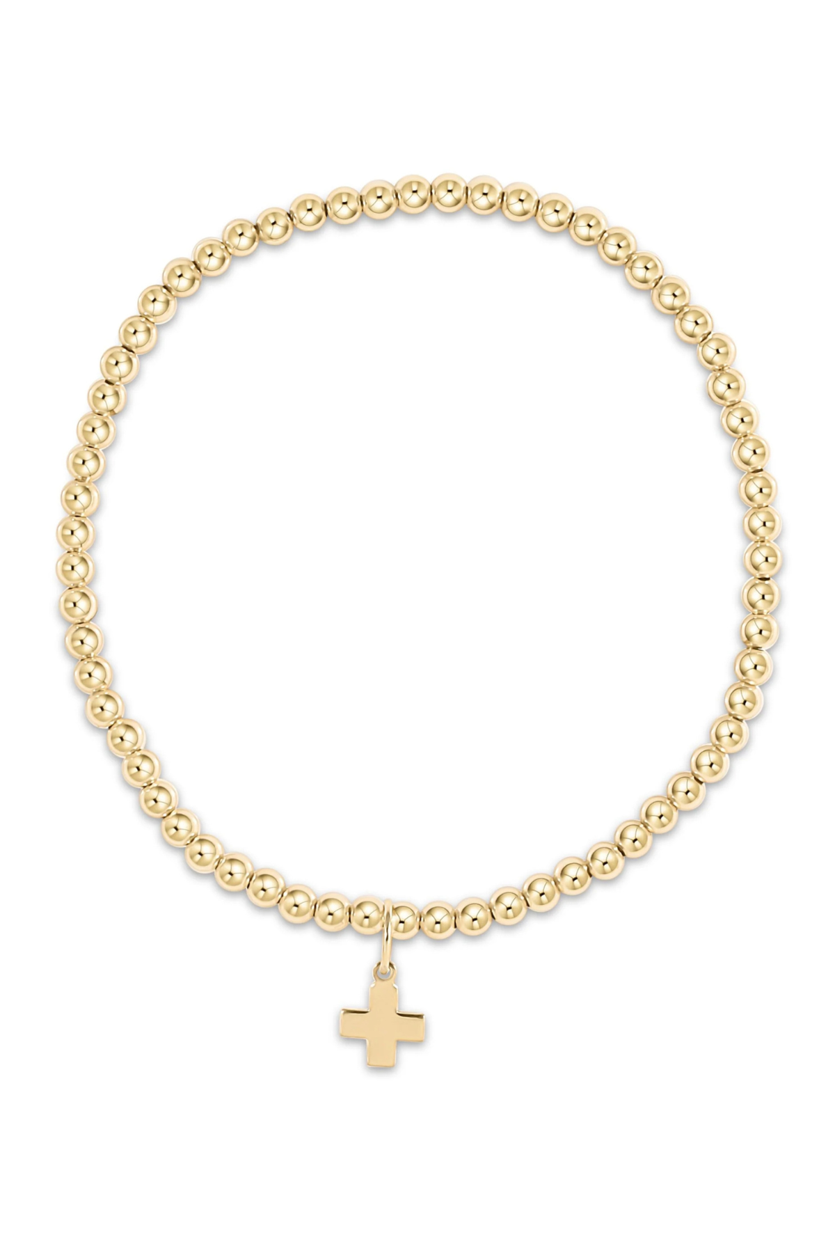 Classic Gold 3mm Bracelet - Signature Cross Gold Charm | enewton enewton