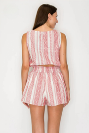 Matching Top & Short Set Meet Me in Santorini