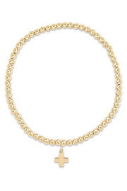 Extends Classic Gold 3mm Bracelet - Signature Cross Gold Charm | enewton enewton
