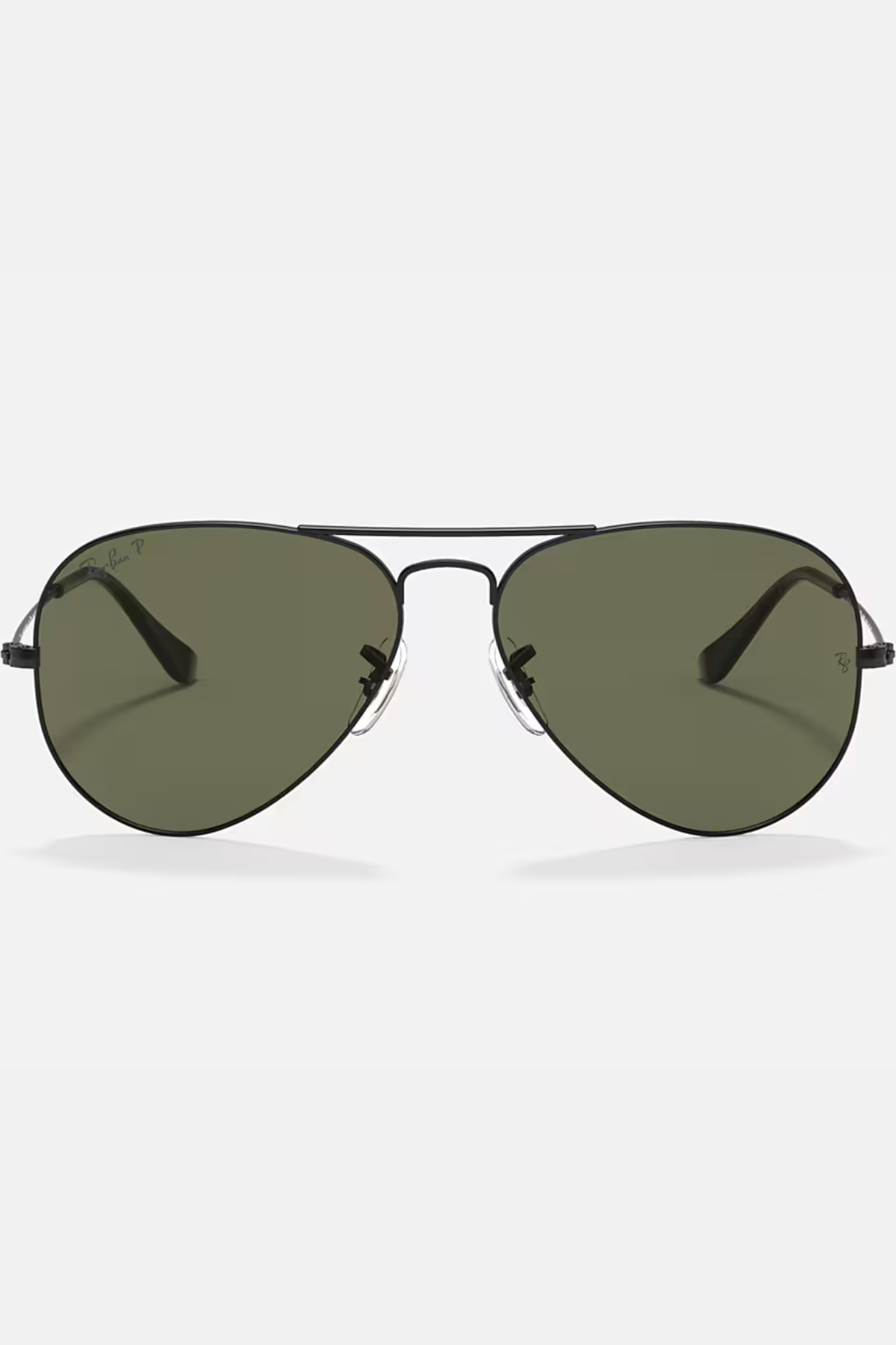 Aviator Large Metal Sunglasses in Matte Black/Green | Ray-Ban Ray-Ban