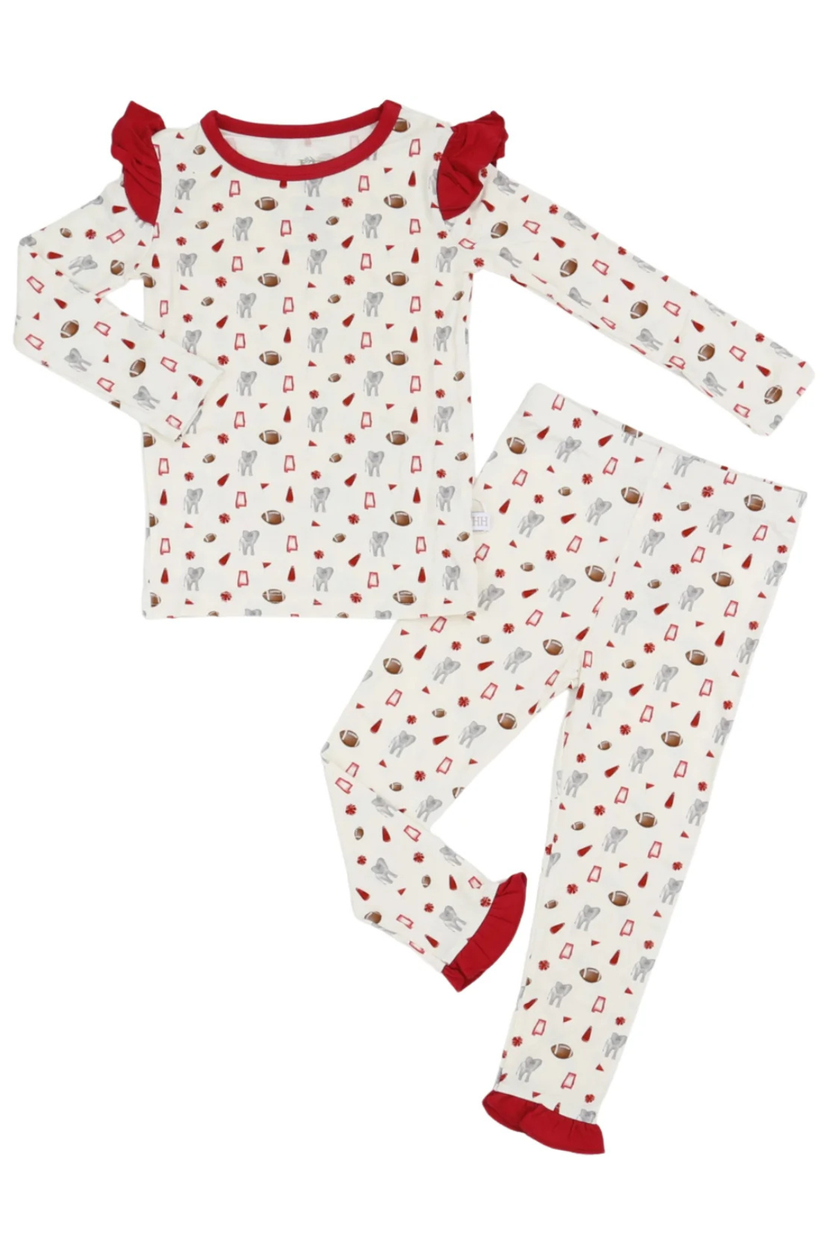 Girls Ruffle Pom Loungewear Set Hamner Hill