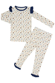 Girls Ruffle Pom Loungewear Set Hamner Hill