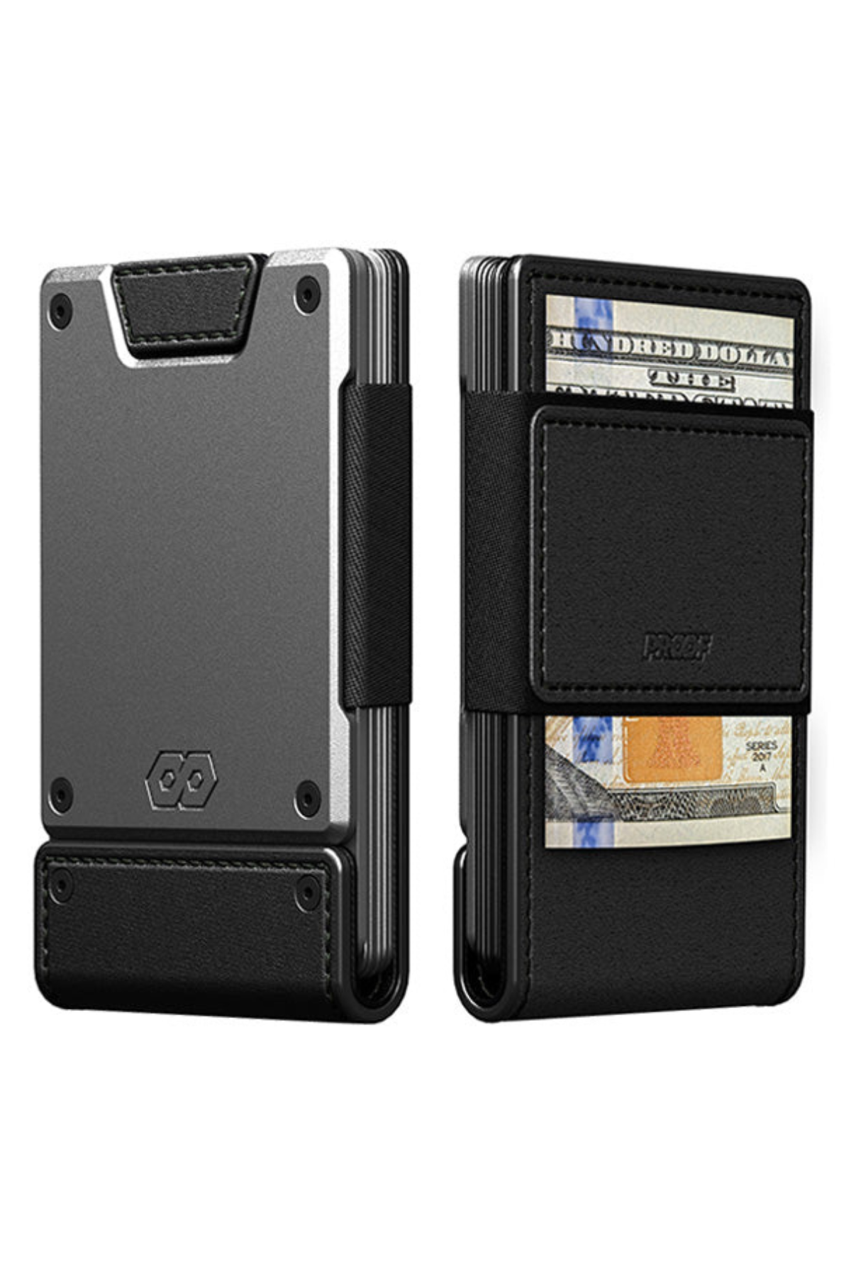 Apex Wallet in Matte Black Full Grain Leather & Satin Gunmetal Proof Wallets