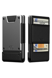 Apex Wallet in Matte Black Full Grain Leather & Satin Gunmetal Proof Wallets