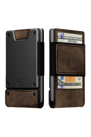 Founder Wallet in Bomber Leather & Dark Gunmetal Proof Wallets