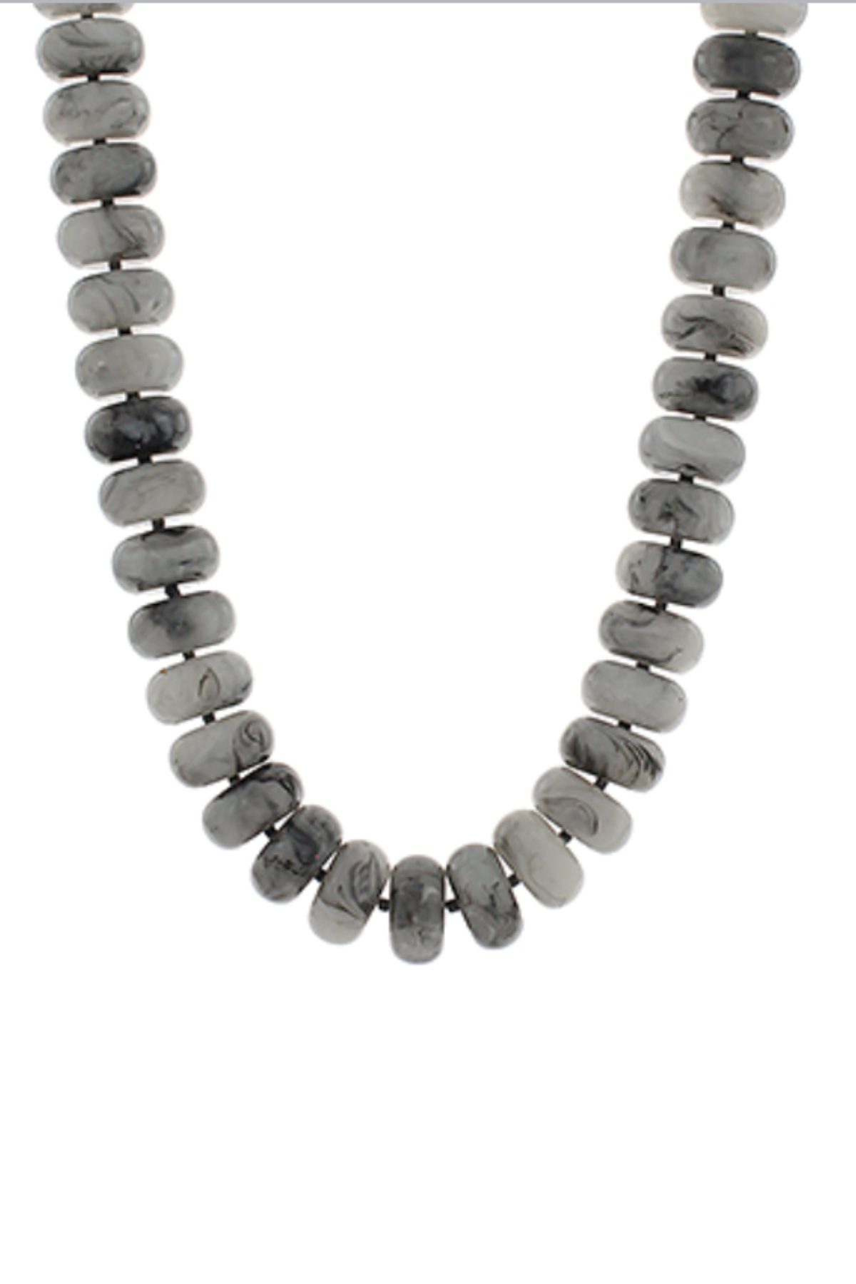 Chunky Rondelle Bead Necklace - Grey Golden Stella