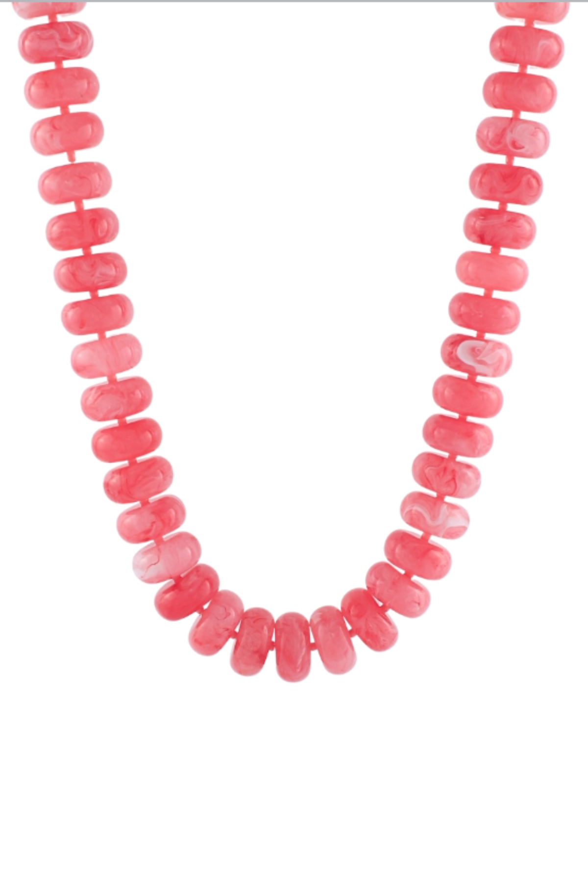 Chunky Rondelle Bead Necklace - Light Coral Golden Stella