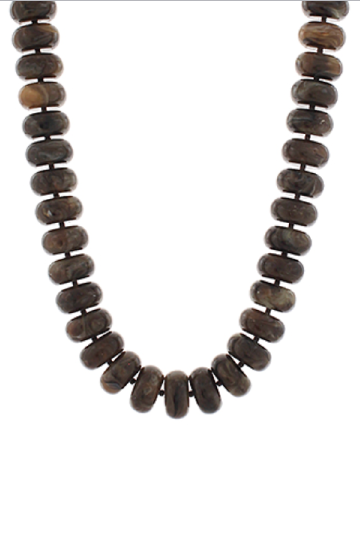 Chunky Rondelle Bead Necklace - Brown Golden Stella