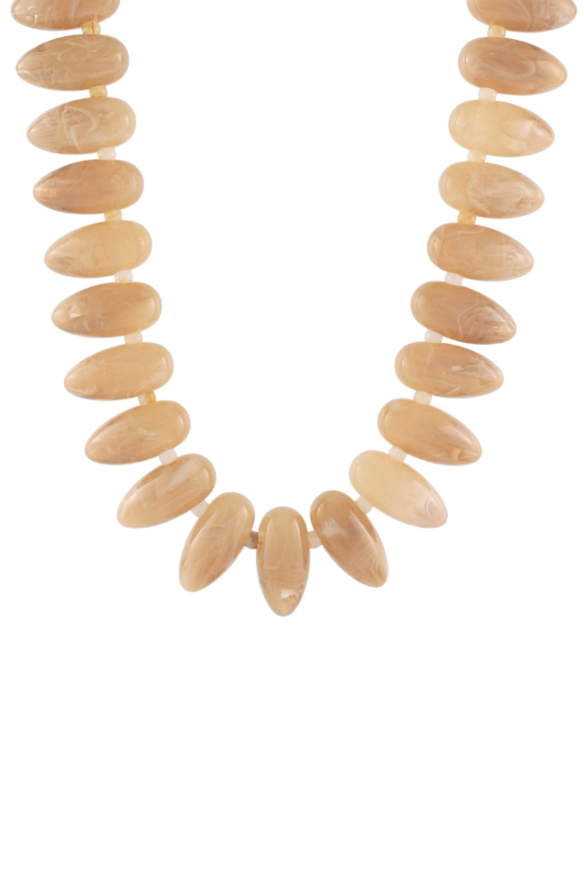 Marble Pebble Bead Necklace in Beige Golden Stella