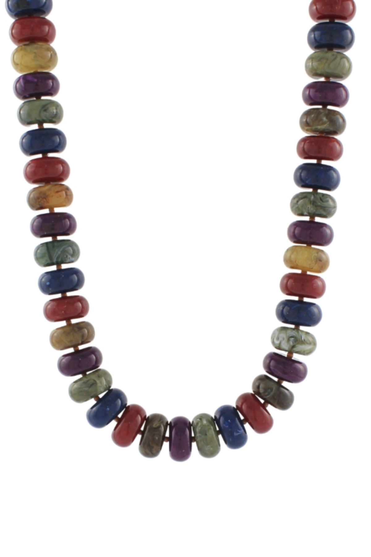 Marble Rondelle Bead Necklace in Dark Multi Golden Stella