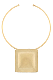 Textured Square Open Choker in Gold Golden Stella