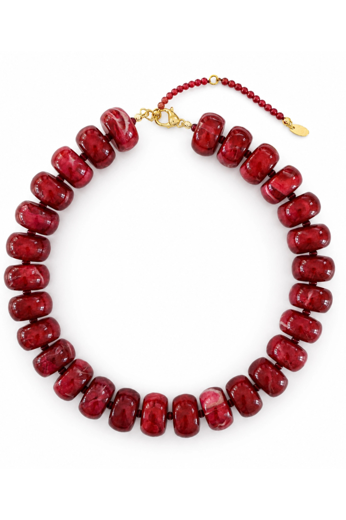 Red Stone Bead Necklace Ellison + Young