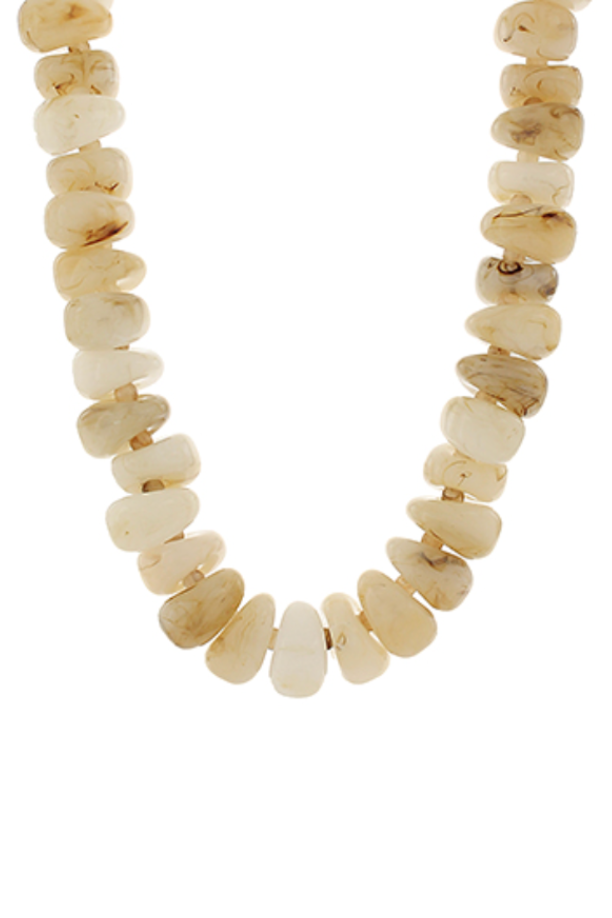 Chunky Nugget Marble Beaded Necklace - Brown Golden Stella