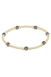 Purpose Pearl Dark Grey 4mm Gold Bracelet | enewton enewton