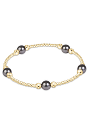 Purpose Pearl Dark Grey 6mm Gold Bracelet | enewton enewton