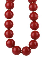 Burgundy 30mm Ball Beaded Necklace Golden Stella
