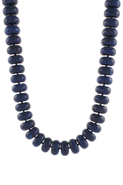 MARBLE RONDELLE BEAD NECKALCE NAVY Golden Stella