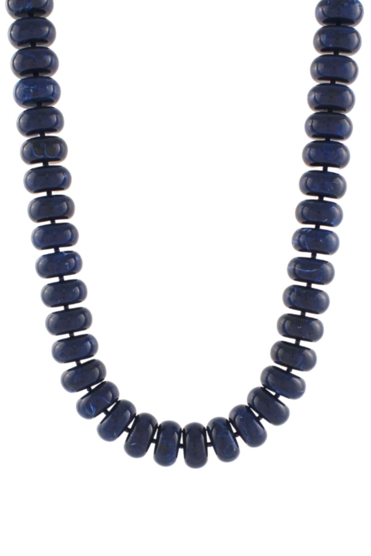 MARBLE RONDELLE BEAD NECKALCE NAVY Golden Stella