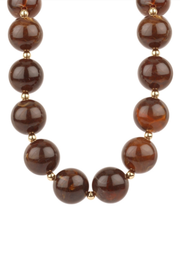 Dark Brown Marble Bead Necklace Golden Stella