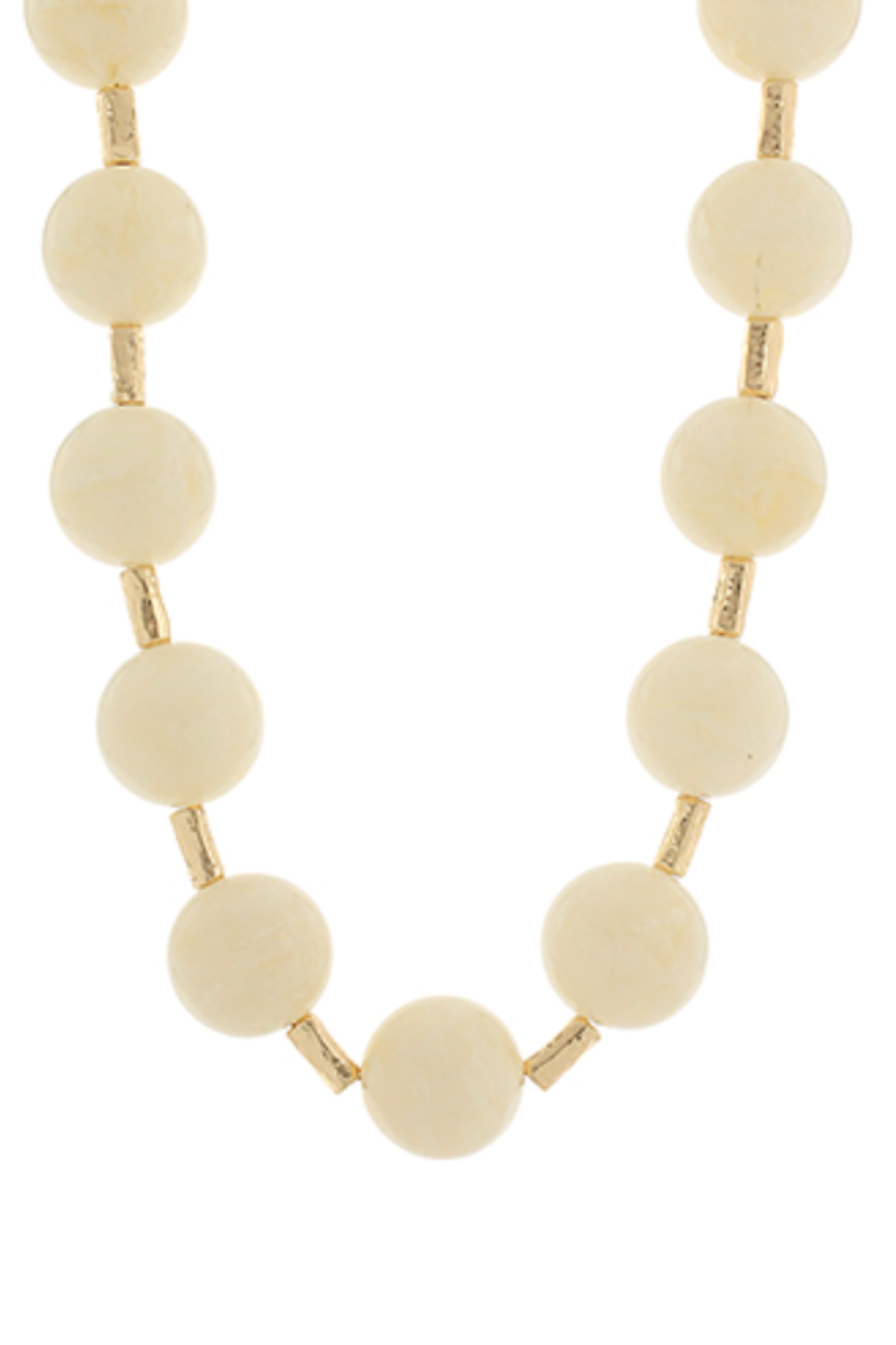 Ivory Marble Ball and Bar Necklace Golden Stella