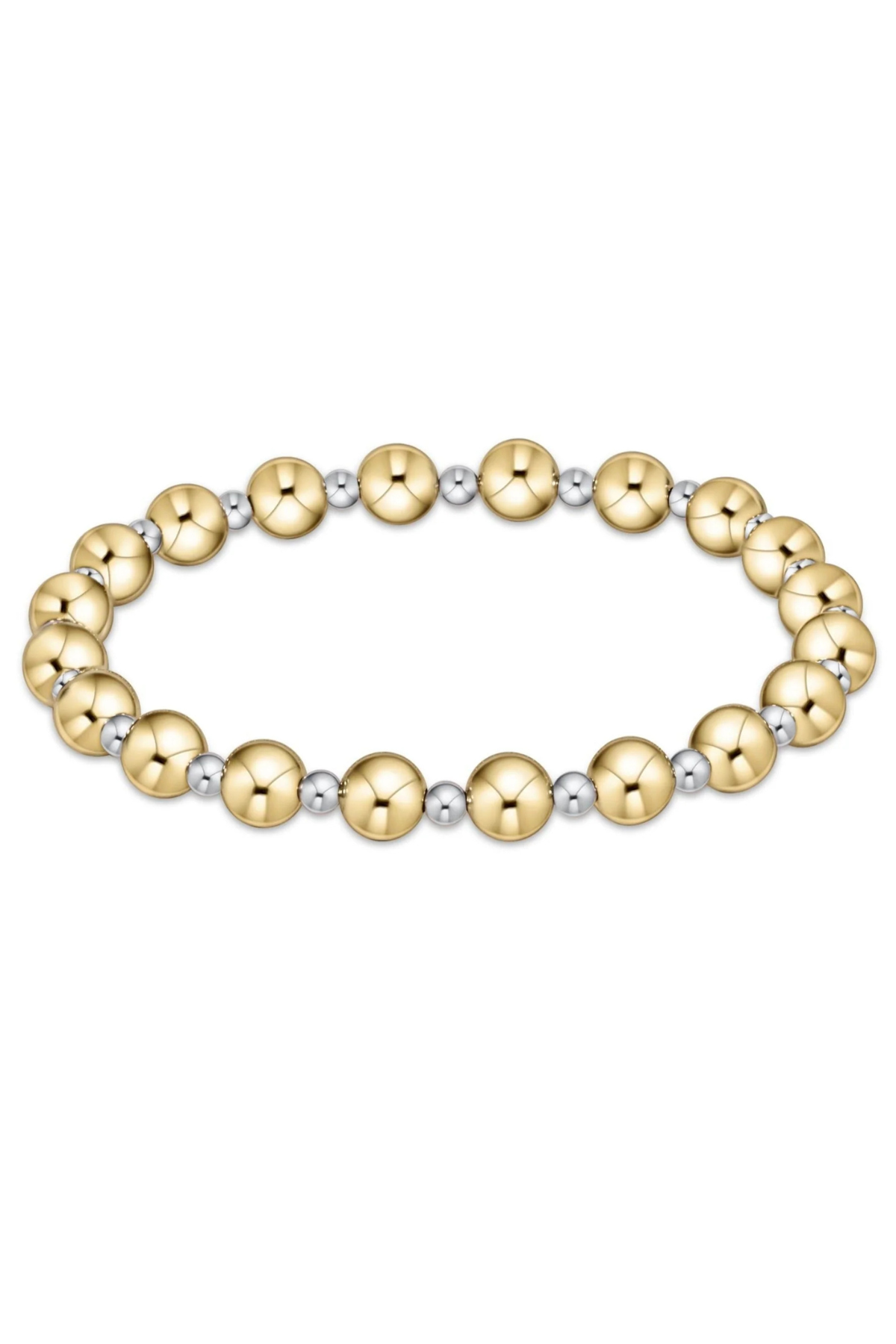 Classic Grateful Pattern 6mm Bead Bracelet Mixed Metals | enewton