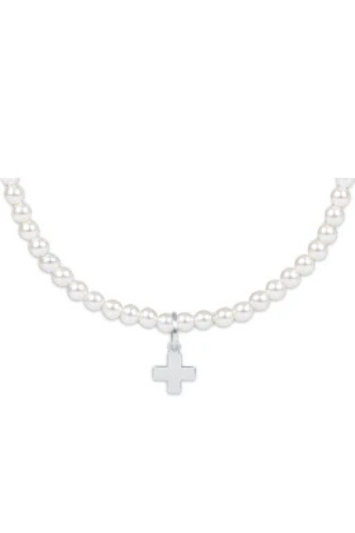 Classic Pearl 3mm Bead Bracelet Signature Cross | enewton