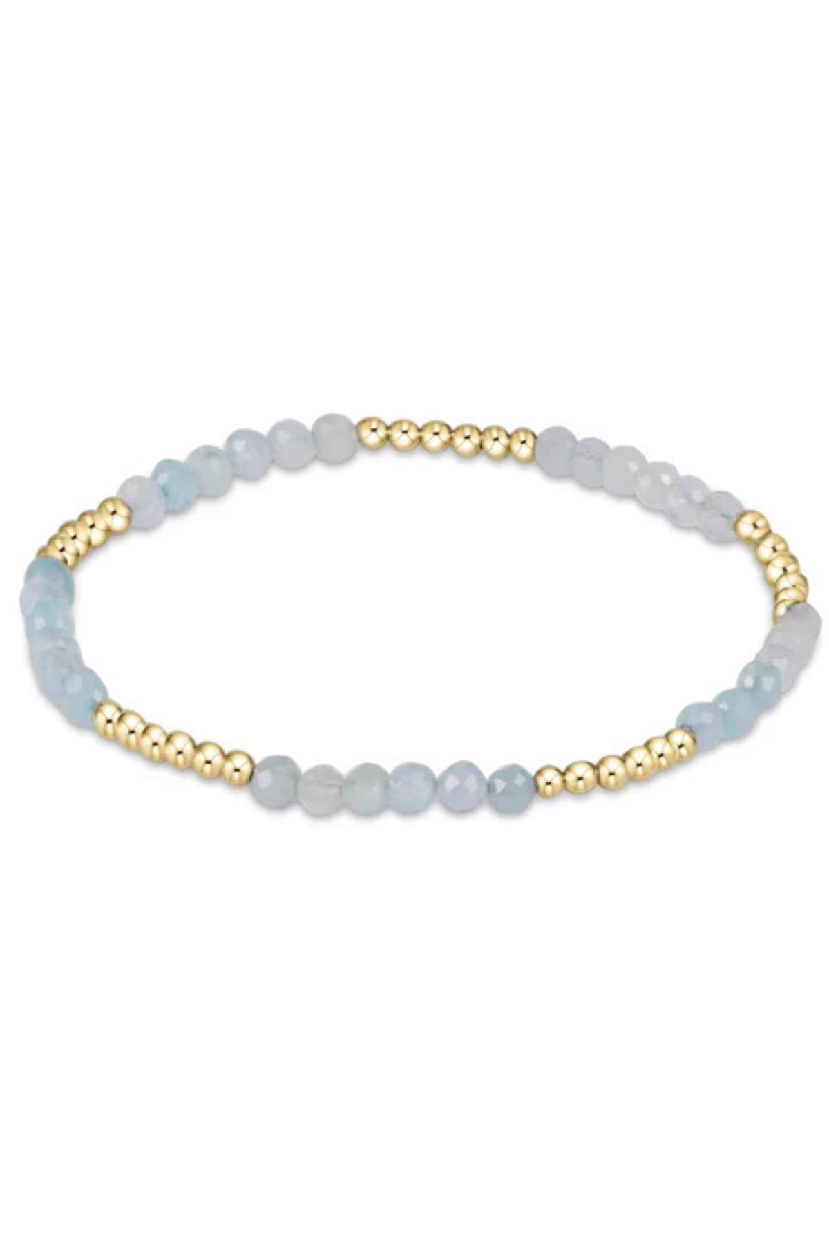 Blissful Pattern 2.5mm Bead Bracelet - Aquamarine | enewton