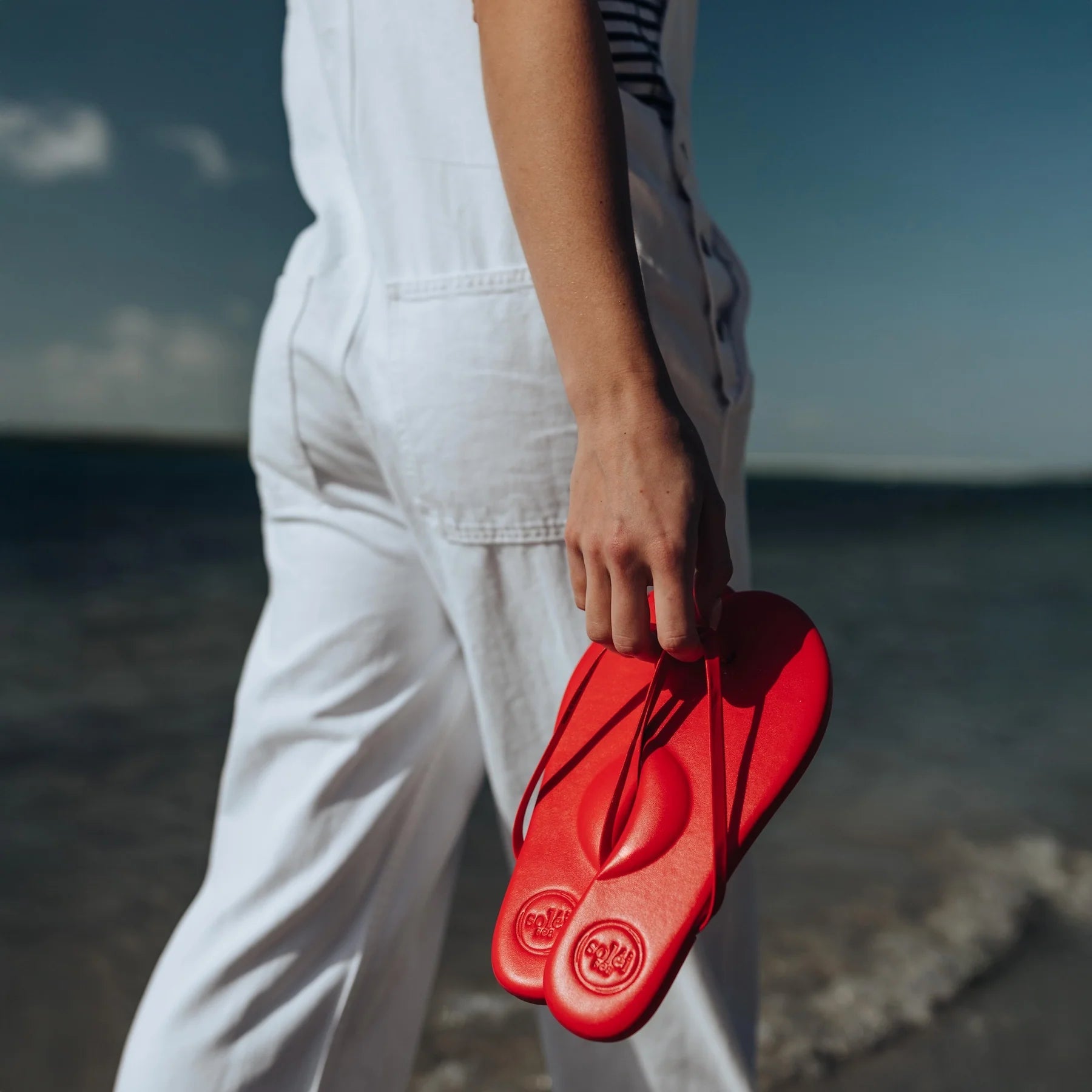 Indie Metallic Flip Flops Solei Sea
