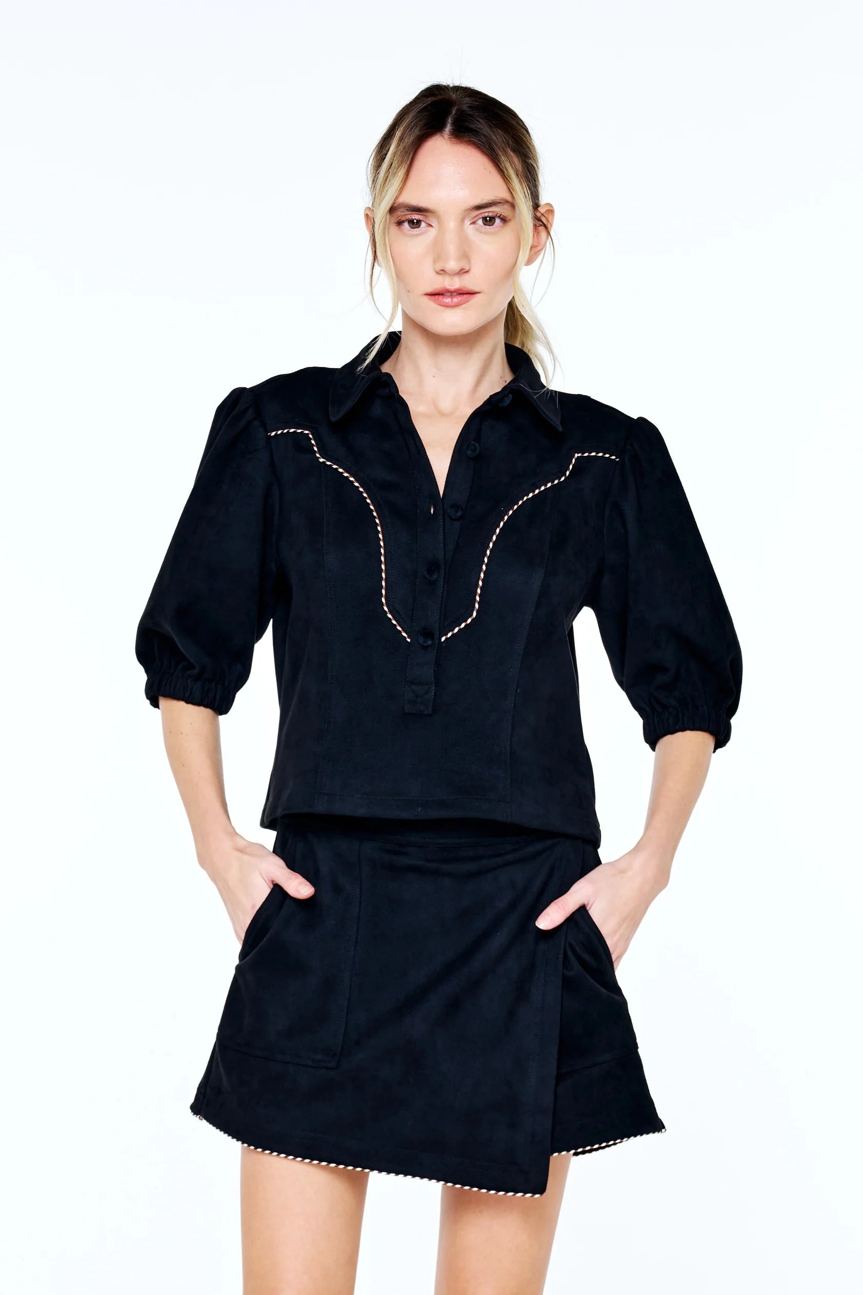 Vynessa Faux Suede Top Ciebon