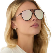 Tosca III Aviator Sunglasses in Himalayan Tortoise/Taupe Mirror Diff Eyewear