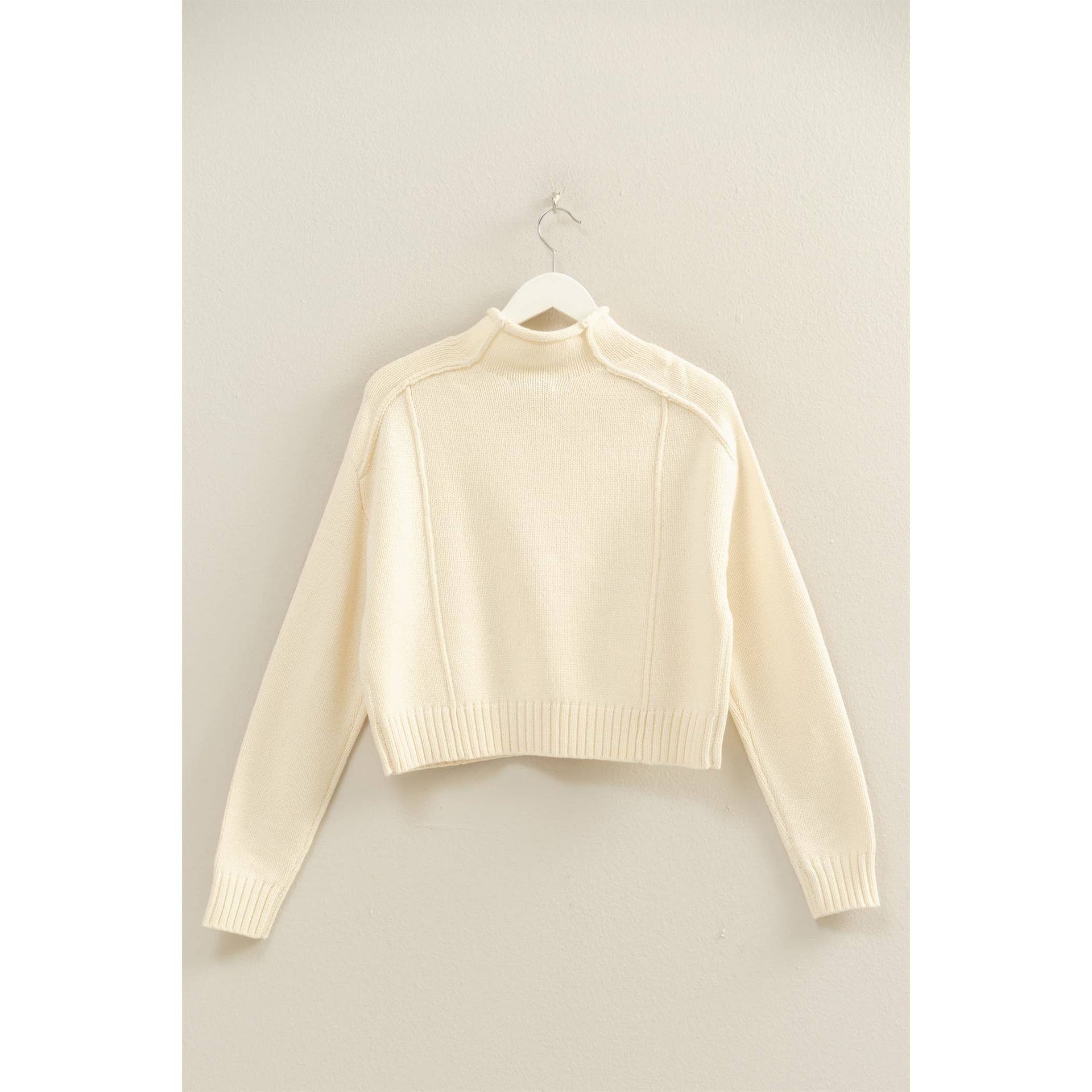 Mock Neck Ribbed Sweater Hyfve