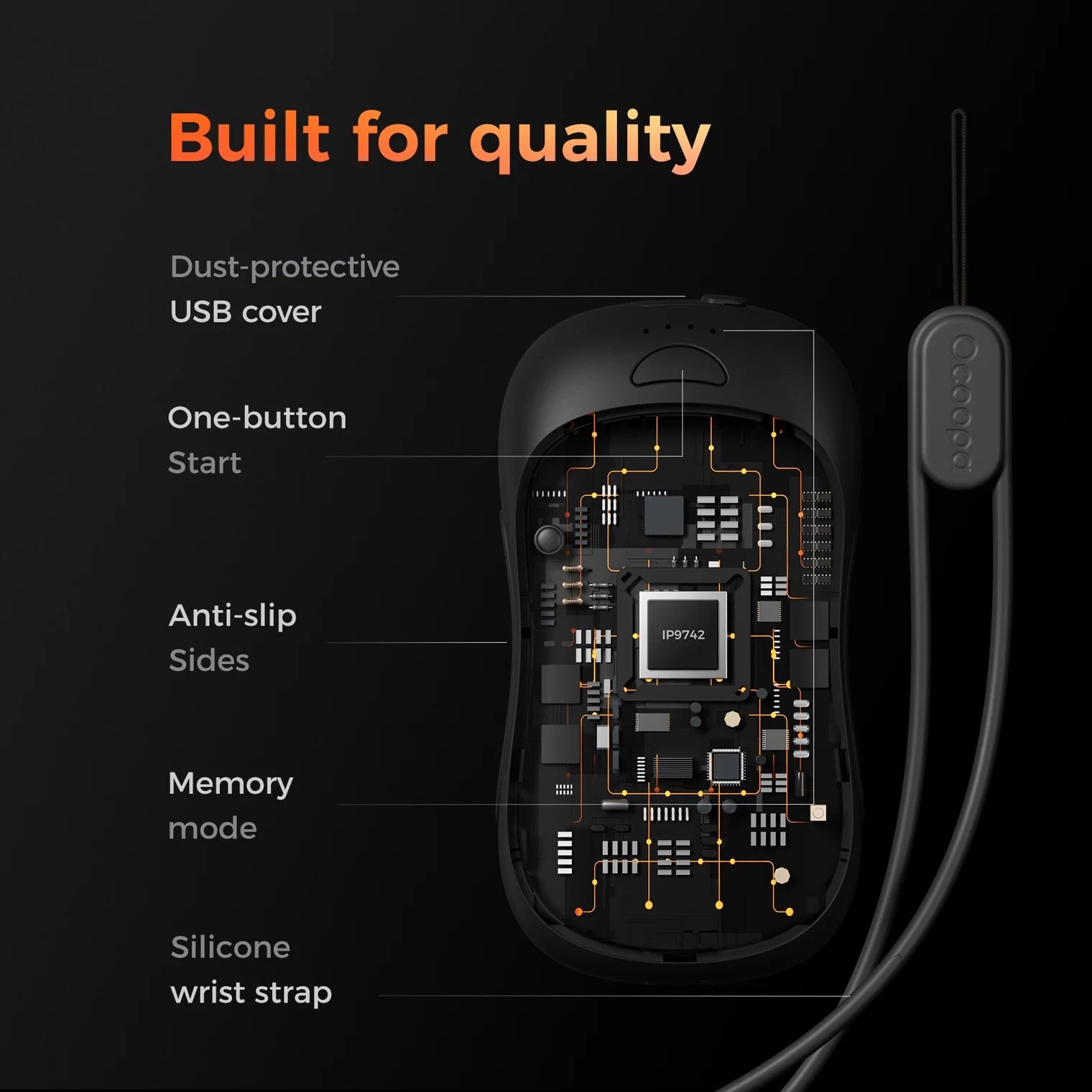 UT3 Pro Rechargeable Handwarmer  Black Ocoopa