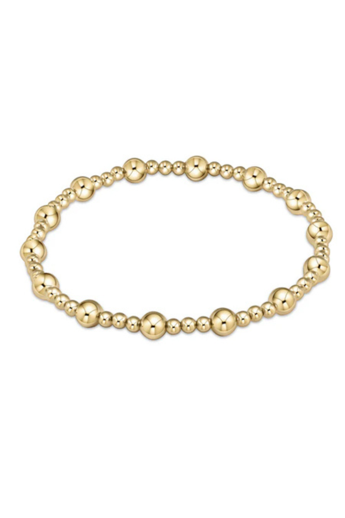 Classic Sincerity Pattern 5mm Bead Bracelet - Gold | enewton