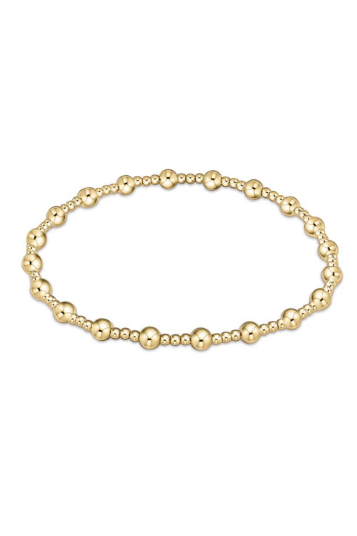 Classic Sincerity Pattern 4mm Bead Bracelet - Gold | enewton