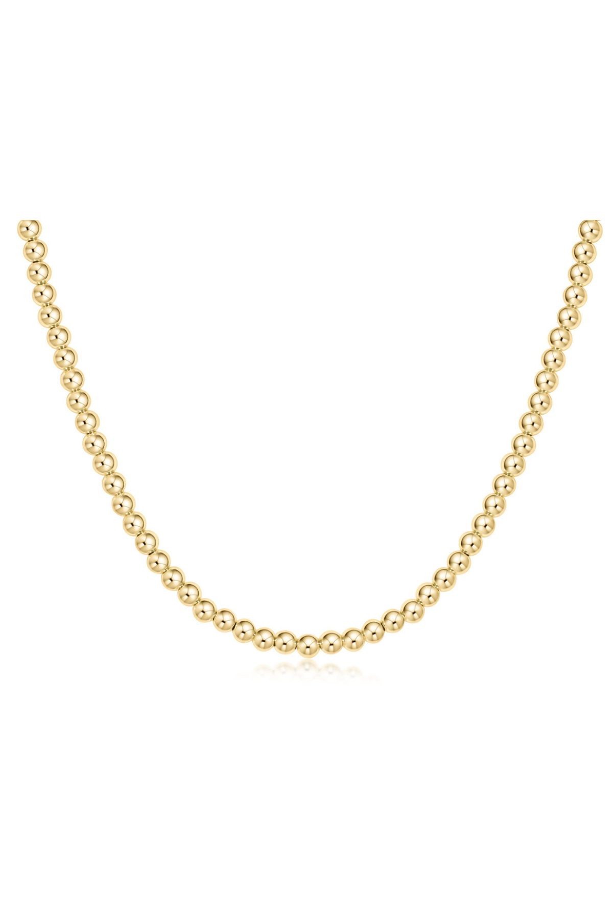 15" Choker Necklace Classic Gold 4mm Bead | enewton