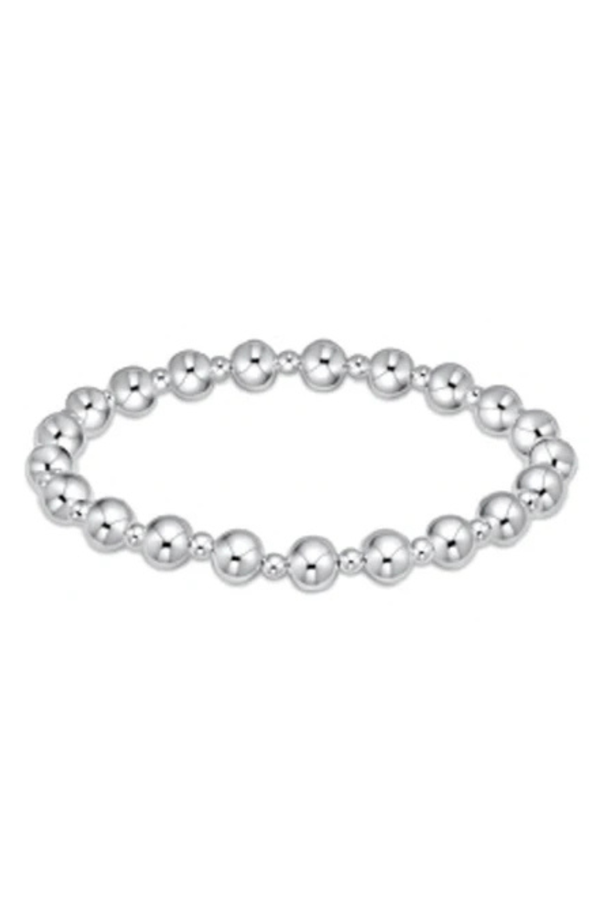 Extends Classic Grateful Pattern 6mm Bead Bracelet - Silver | enewton