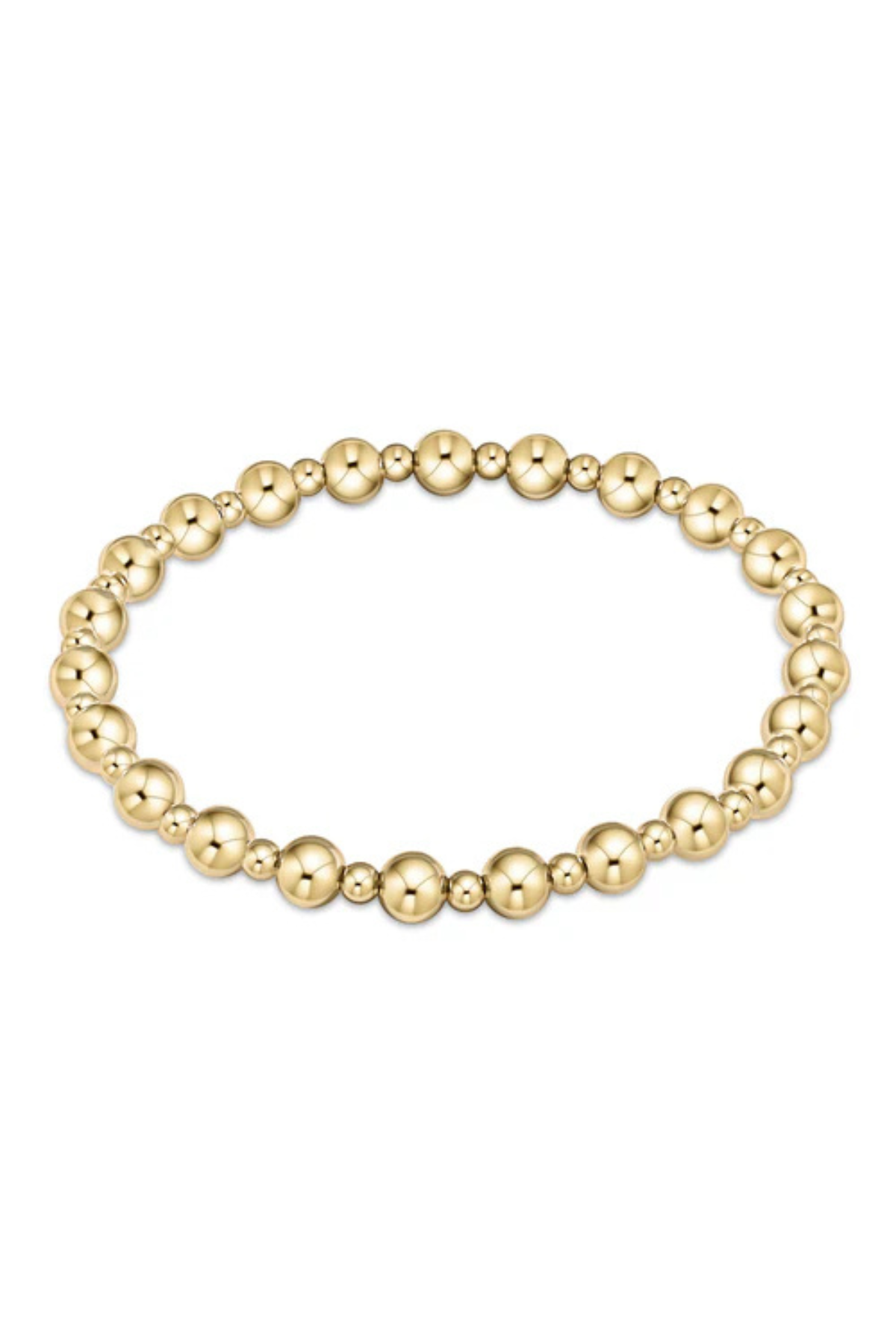 Extends Classic Grateful Pattern 5mm Bead Bracelet - Gold | enewton