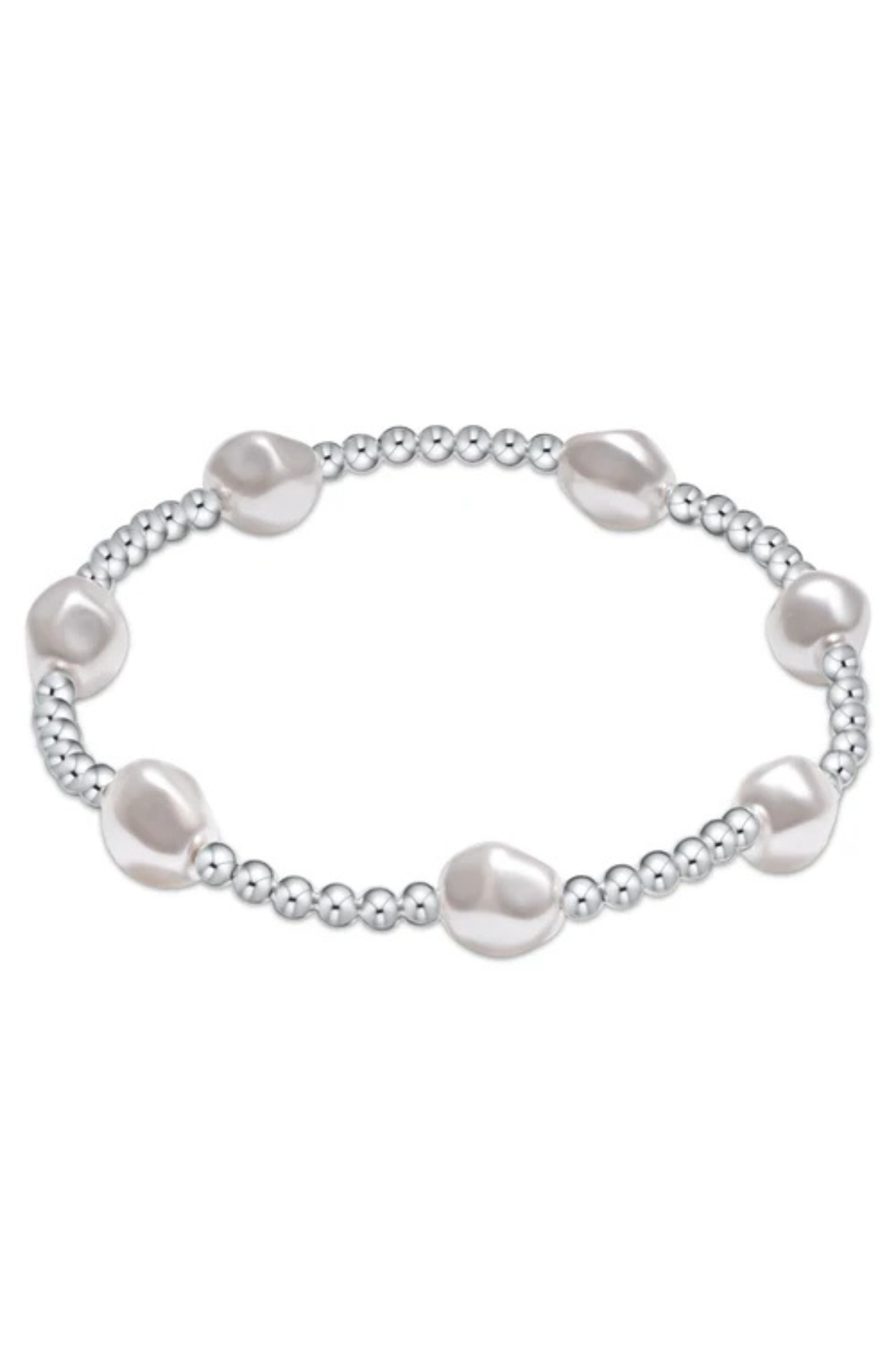 Extends Admire Sterling 3mm Bead Bracelet - Pearl | enewton