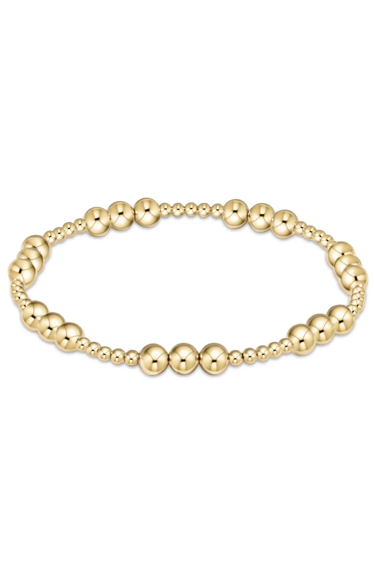 Classic Joy Pattern 5mm Bead Bracelet - Gold | enewton