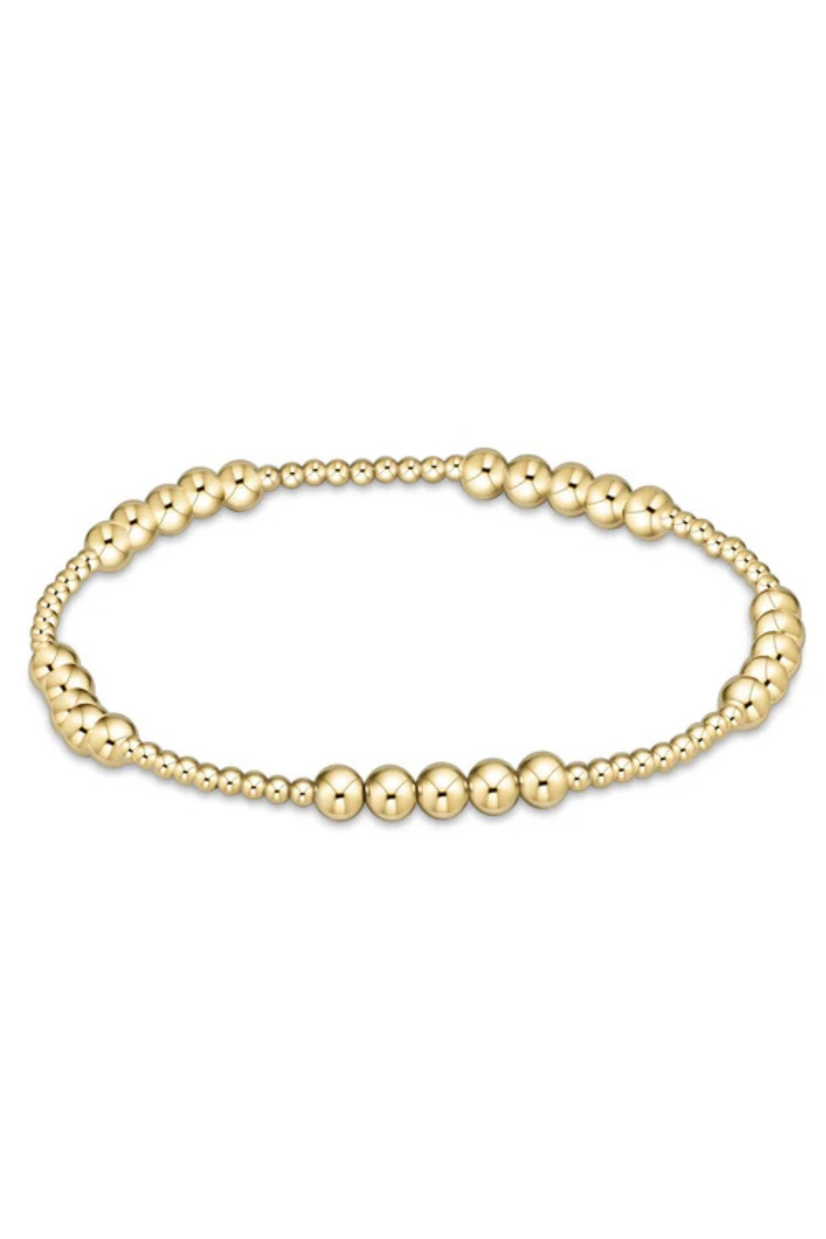 Classic Blissful Pattern 2mm Bead Bracelet - 4mm Gold | enewton