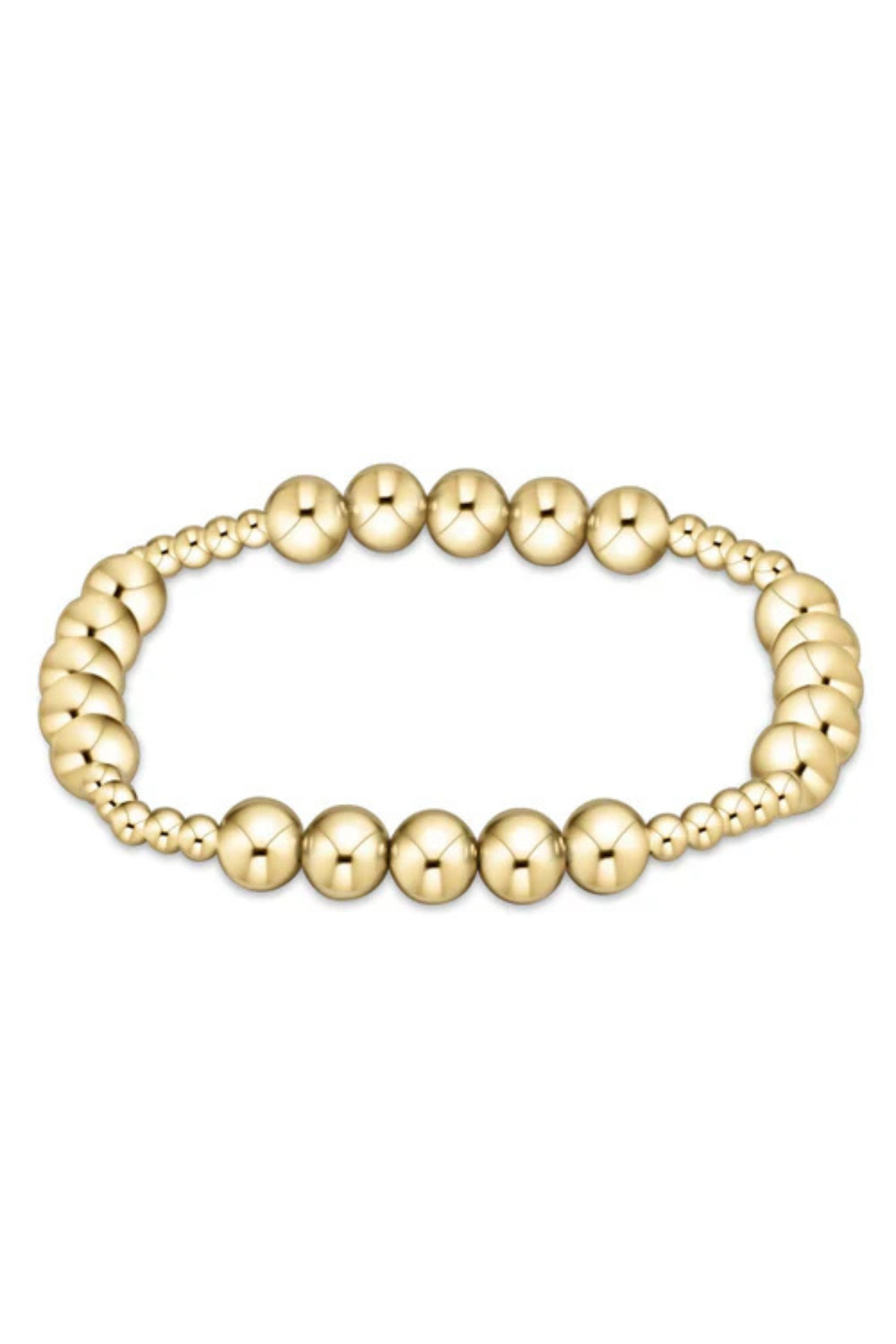 Classic Blissful Pattern 3mm Bead Bracelet - 6mm Gold | enewton