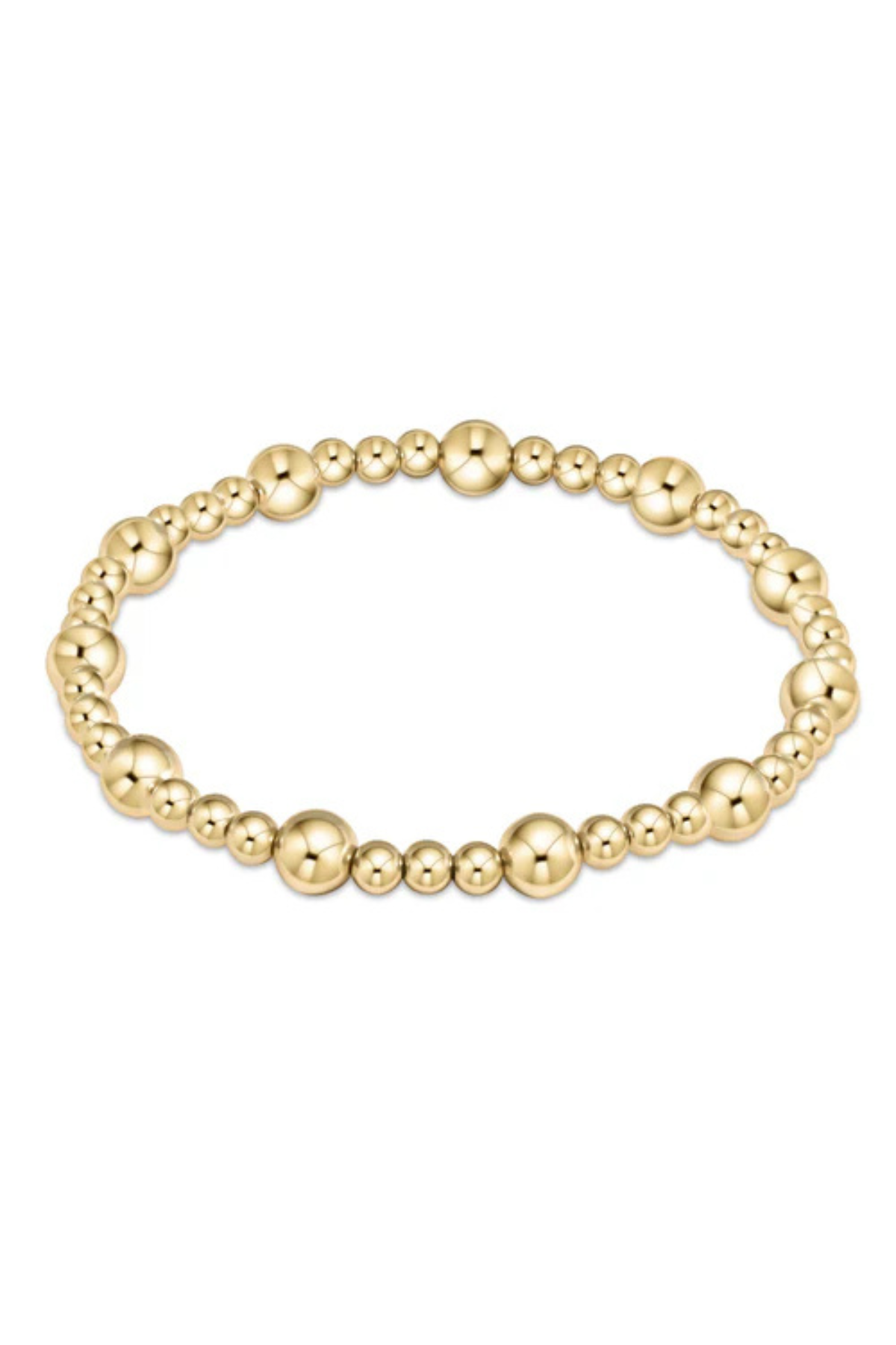 Classic Sincerity Pattern 6mm Bead Bracelet - Gold | enewton